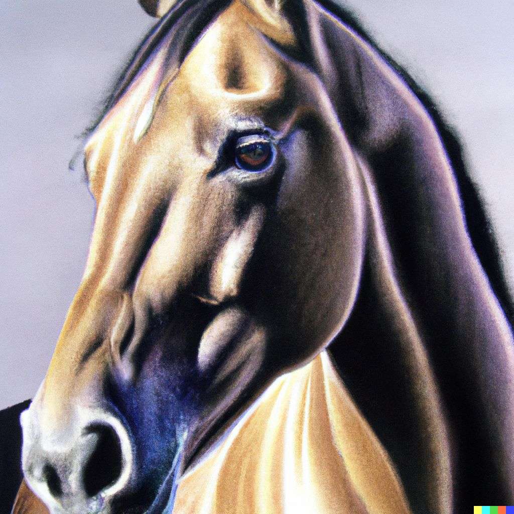 a horse, painting, hyperrealism